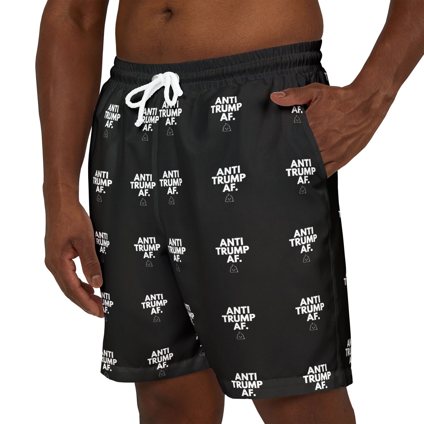 Men's/Unisex "Anti-Trump AF" Swim Trunks (2 designs)