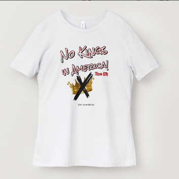 NO KINGS IN AMERICA-Since 1776! Adult T-shirts