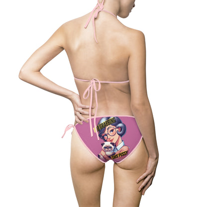 Hands Off, No Grabbing (BOLD version!)-Women's Bikini Swimsuit in Purple or Black
