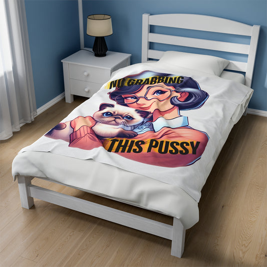 Velveteen Plush Blanket - "No Grabbing This Pussy" (Even if you think you're a Star!)